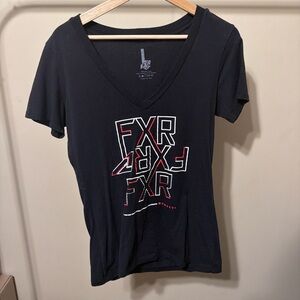 FXR Women's Black V-Neck Graphic Tee